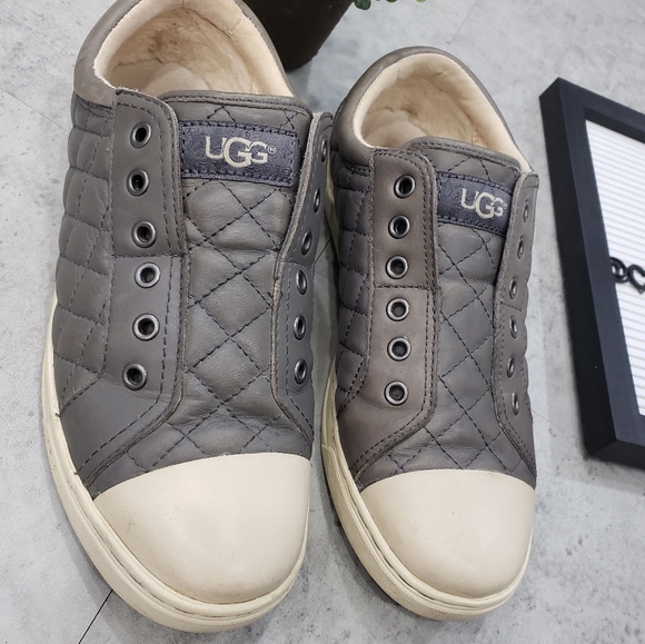Ugg Jemma Quilted Slip-on Leather Sneakers - Picture 3 of 10